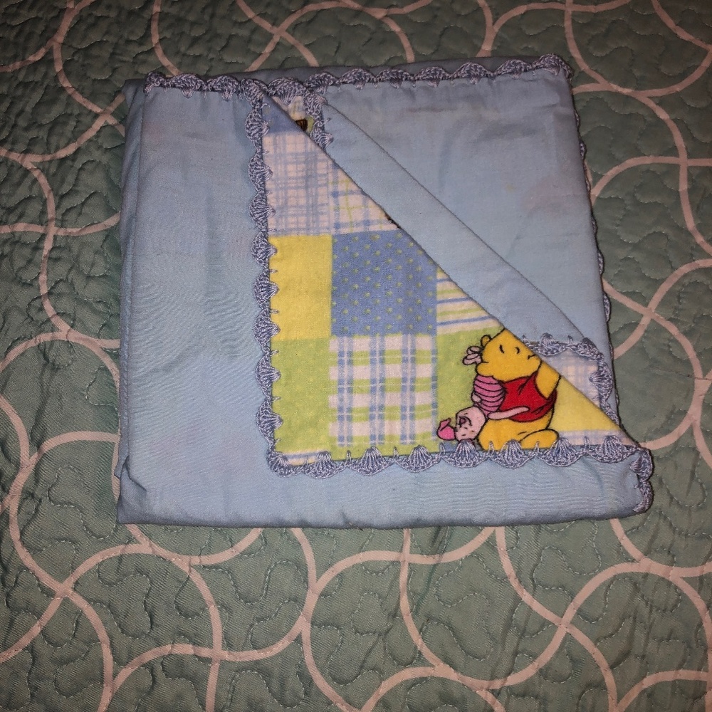 Used Pooh and friend baby blanket